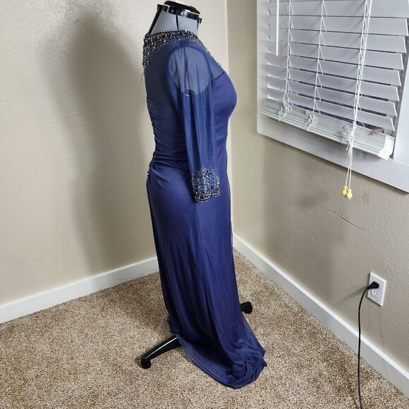 Alex Evenings A-Line Mesh Gown Beaded Illusion Sweetheart Neckline Size 10P NWT - Picture 8 of 16